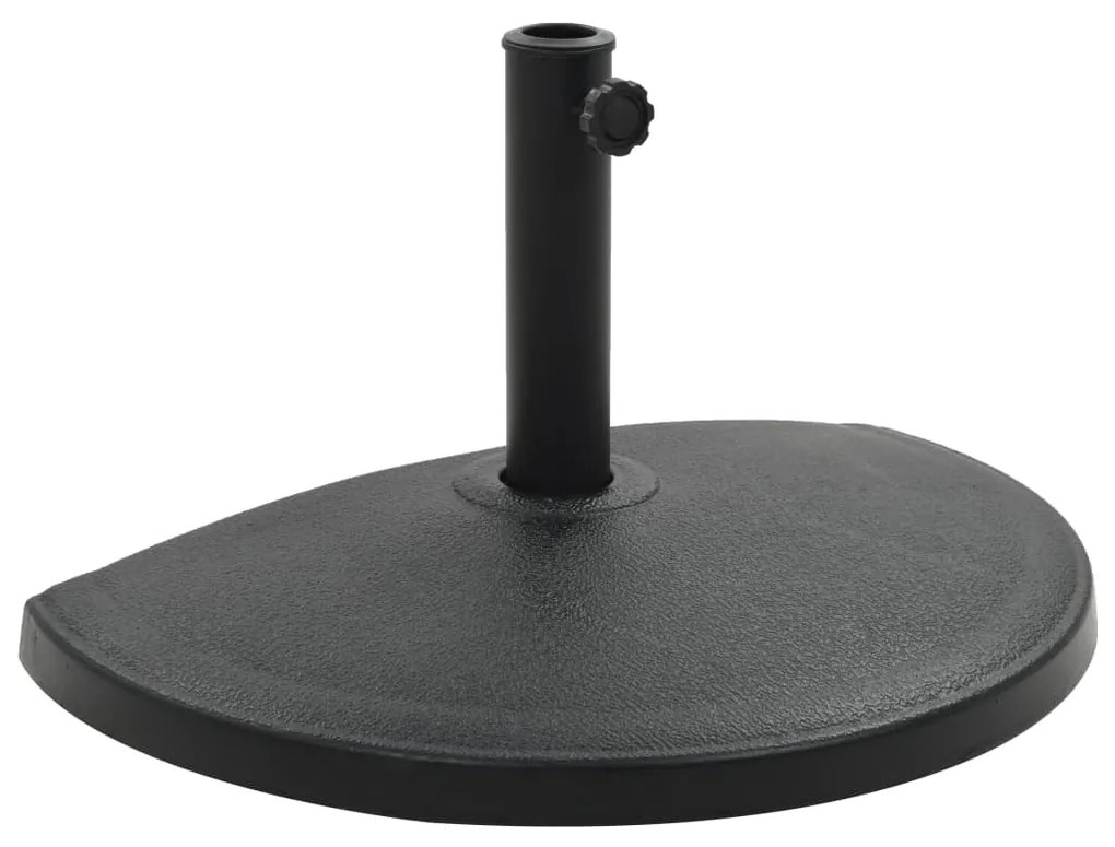 Base de guarda-sol semicircular poliresina 15 kg preto