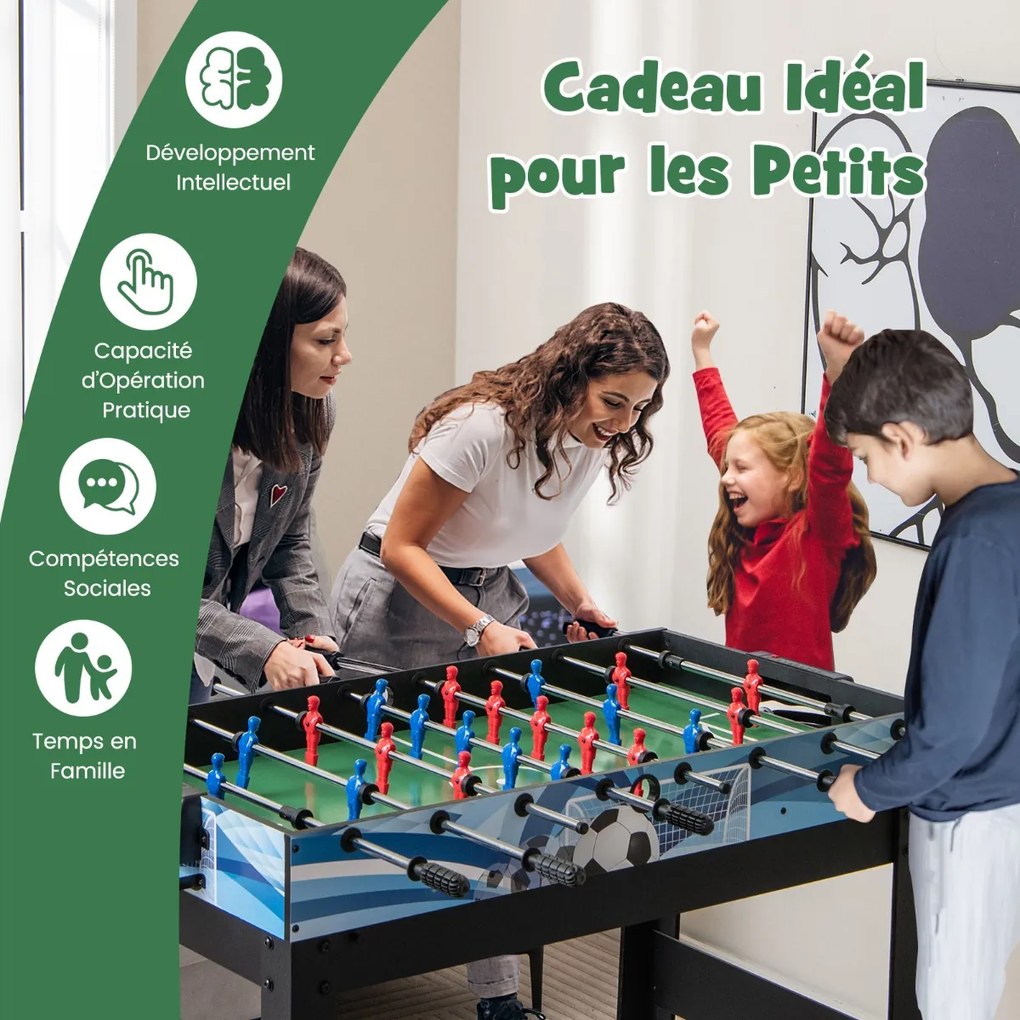 Mesa de jogo combinada 4 em 1, mesa de pebolim, bilhar, pingue-pongue, hóquei, acessórios completos, mesa de jogos múltiplos para crianças e adultos