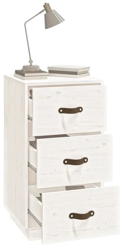 Mesas de cabeceira 2pcs 40x40x75 cm pinho maciço branco