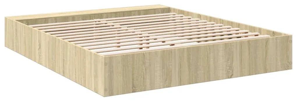 Estrutura de cama 200x200 cm derivados madeira carvalho sonoma
