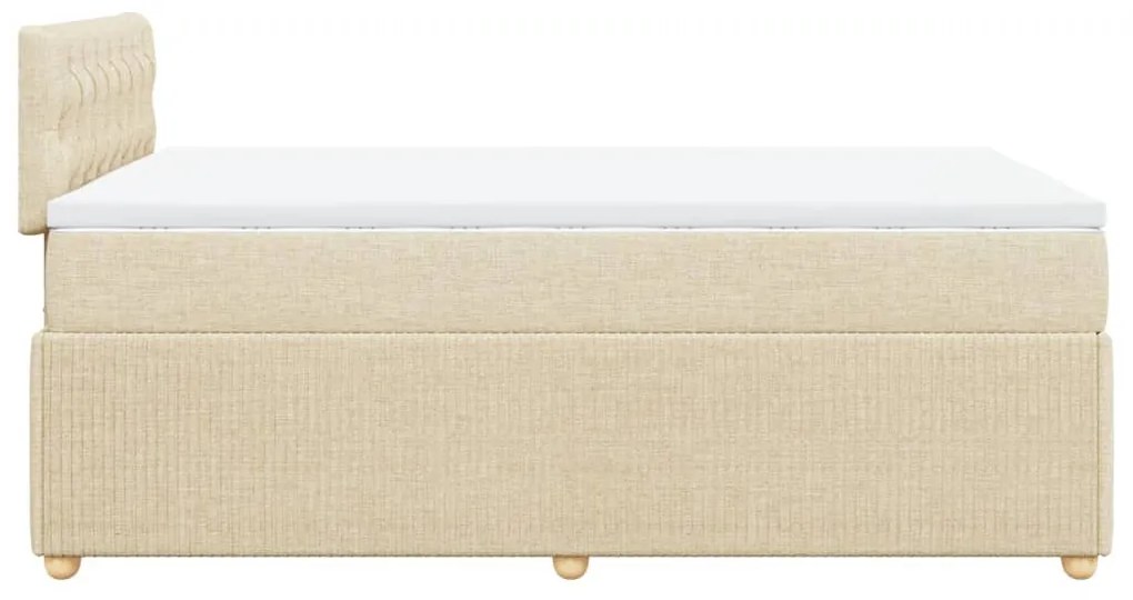 Cama boxspring com colchão 120x190 cm tecido cor creme