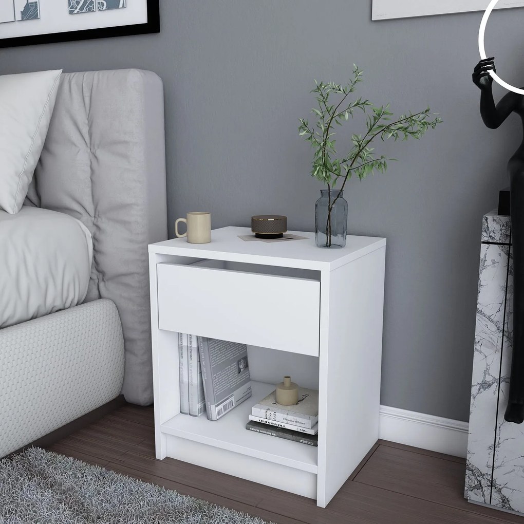 Mesa de Cabeceira Sheridan – Branco – 44,6 x 35,9 x 52,8 cm