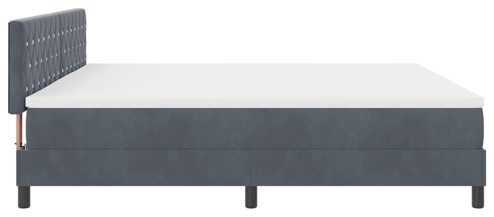 Cama Box com Colchão vidaXL Cinza Escuro 200x200 cm Veludo
