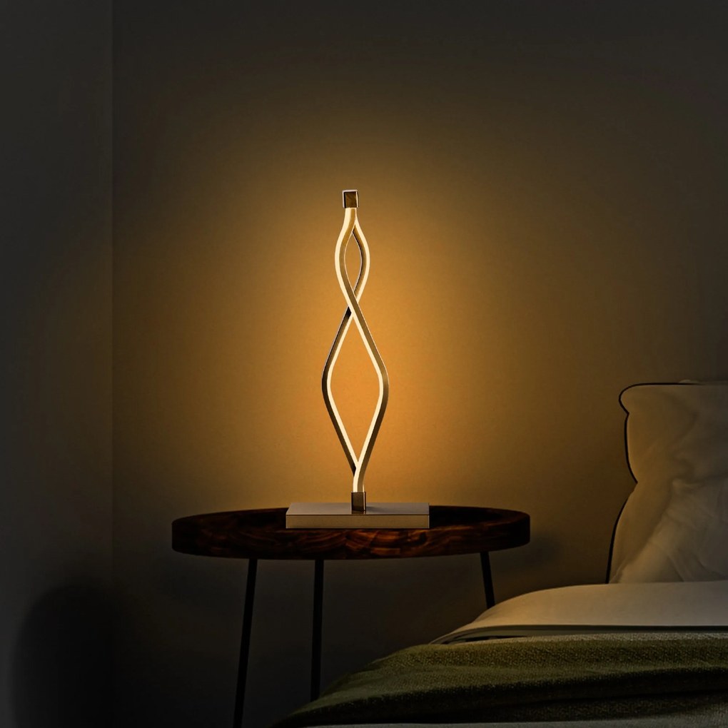 Candeeiro de Mesa Zozo – Dourado – 20x48x12 cm
