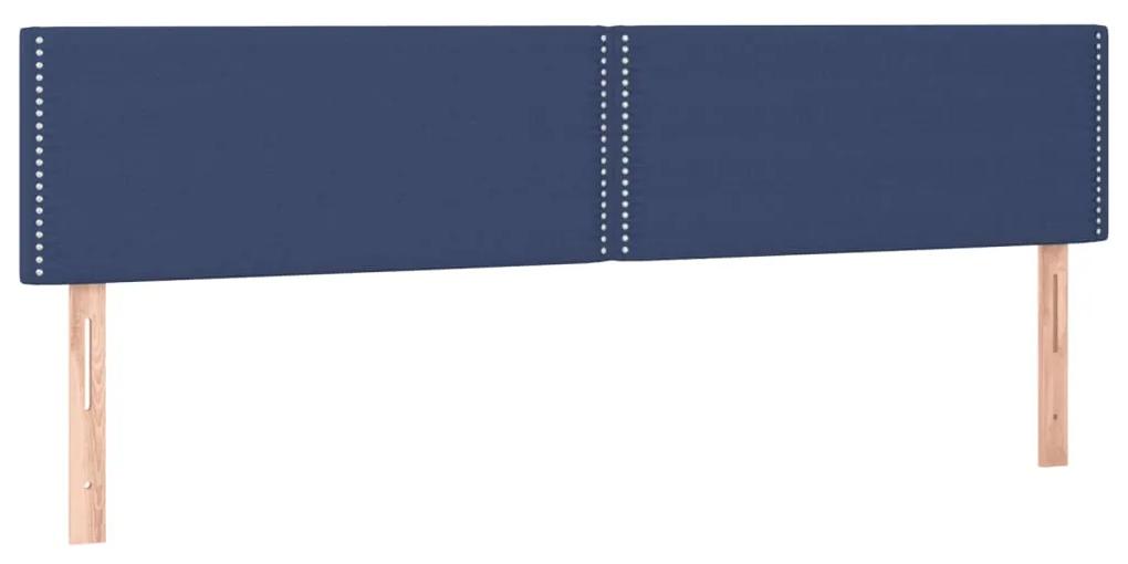 Cama boxspring com colchão 120x190 cm tecido azul