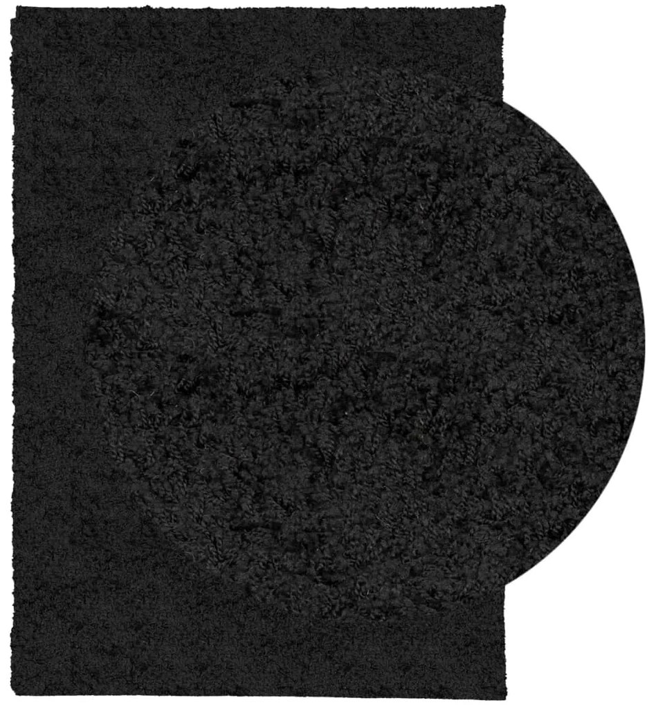 Tapete shaggy de pelo alto PAMPLONA 200x280 cm preto