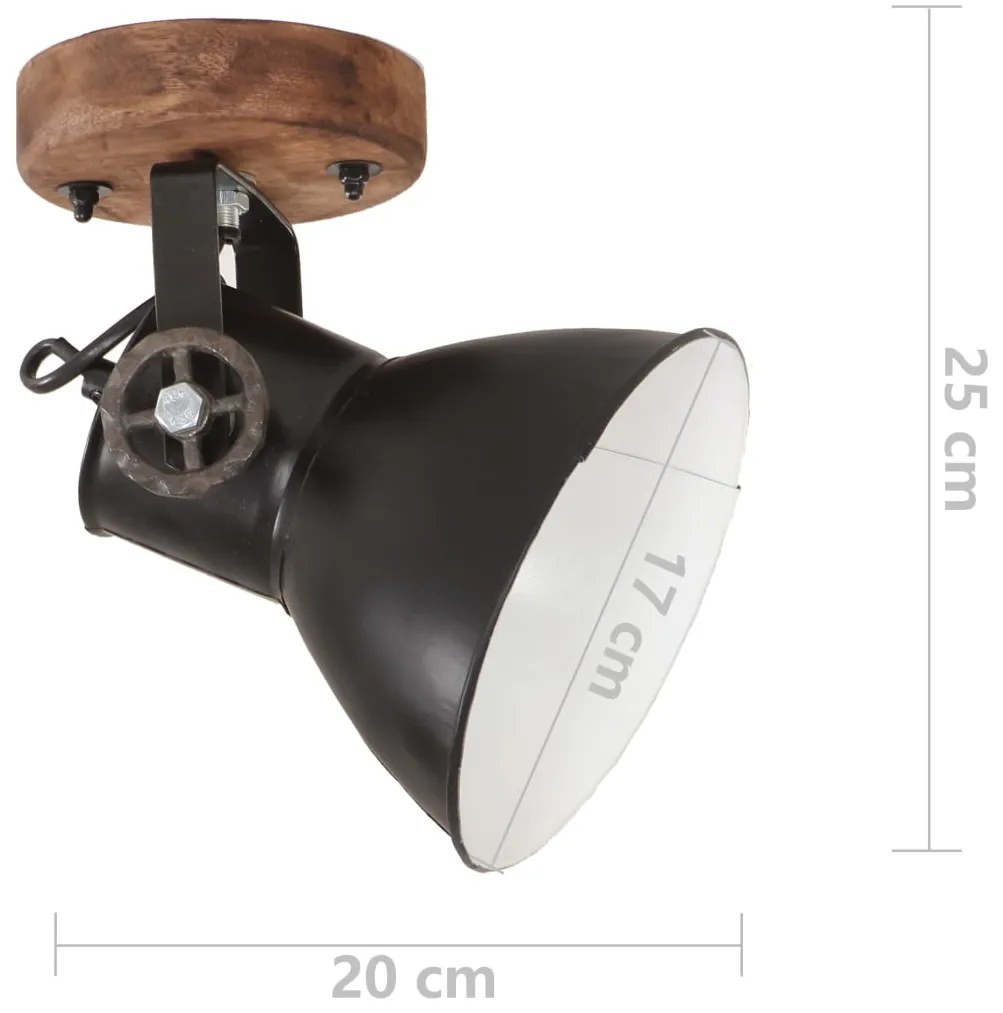 Candeeiros de parede/teto industriais 2 pcs 20x25 cm E27 preto