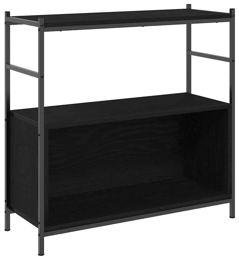 Estante de Livros vidaXL Carvalho Preto 80x30x78,5 cm Madeira Engenhei