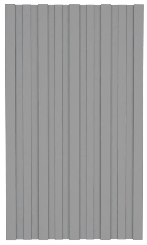 Painéis de telhado 12 pcs 80x45 cm aço galvanizado cinzento