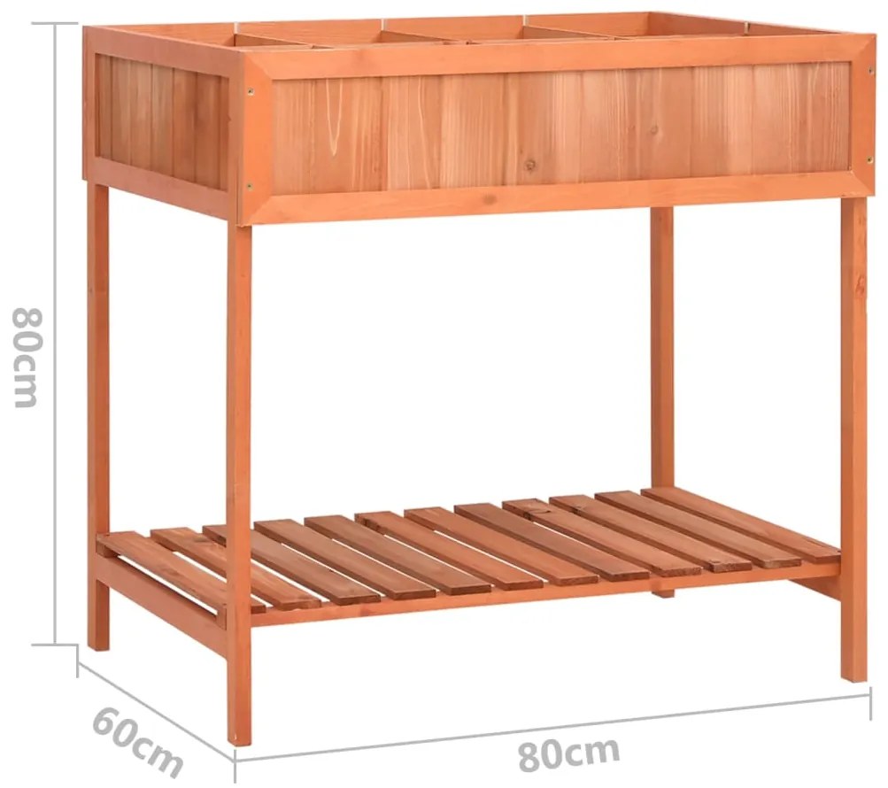 Floreira para ervas aromáticas 80x60x80 cm abeto maciço