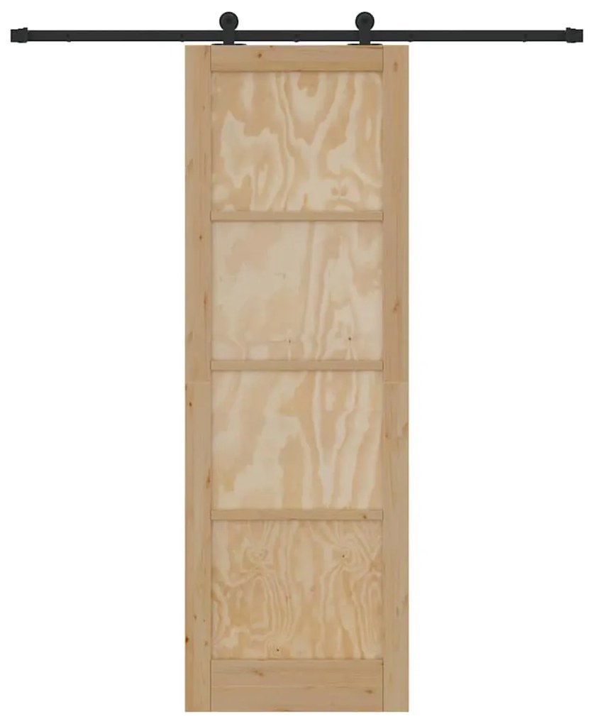 Porta Deslizante com Conjunto de Ferragens 78x232 cm Madeira de Pinho