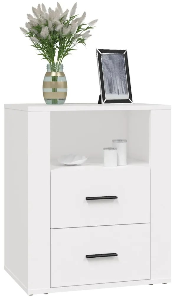 Mesa de cabeceira 50x36x60 cm derivados de madeira branco