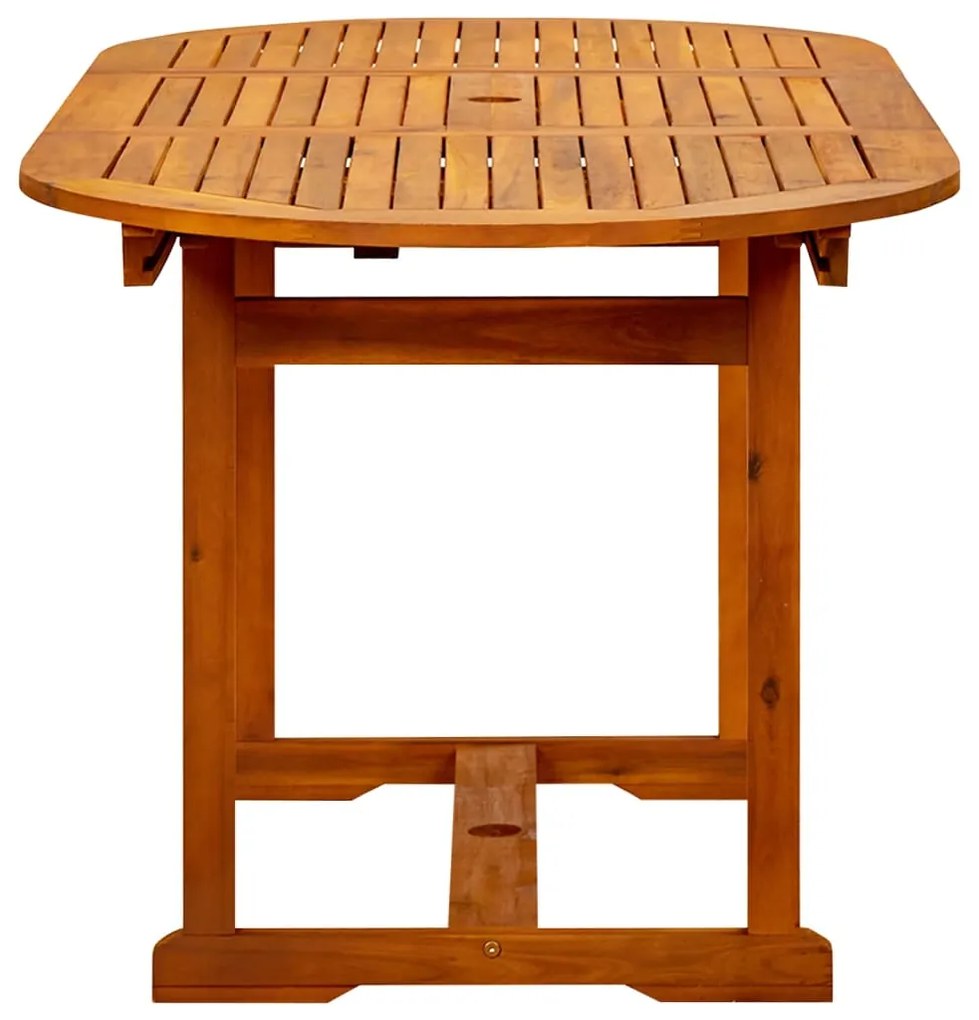 Mesa de jantar p/ jardim (120-170)x80x75 cm acácia maciça
