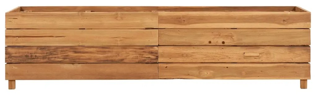 Vaso/floreira 150x40x38 cm madeira de teca reciclada e aço
