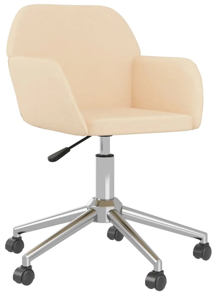 Cadeiras de jantar giratórias 2 pcs tecido cor creme