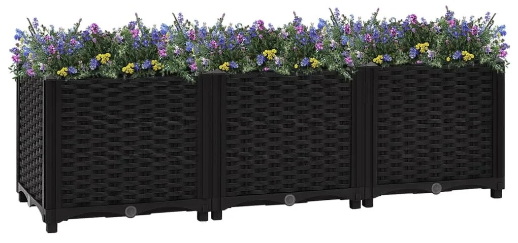 vidaXL Canteiro elevado 120x40x38 cm polipropileno