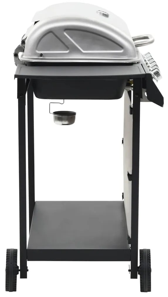 Grelhador/BBQ a gás 6 zonas de cozinhar aço inoxidável prateado