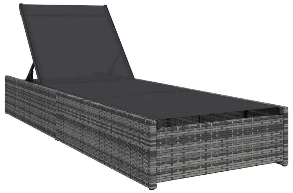 Espreguiçadeira VidaXL Cinza 60x200x27 cm Vime Sintético