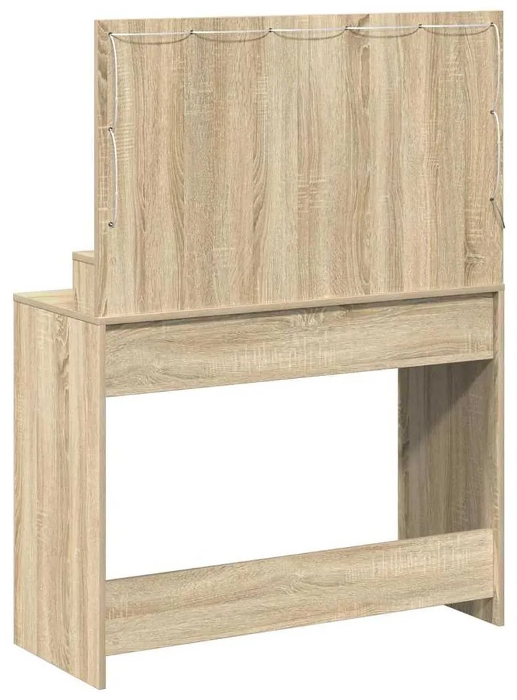 Mesa de Maquilhagem com Luzes LED Carvalho Sonoma 100x41x135 cm