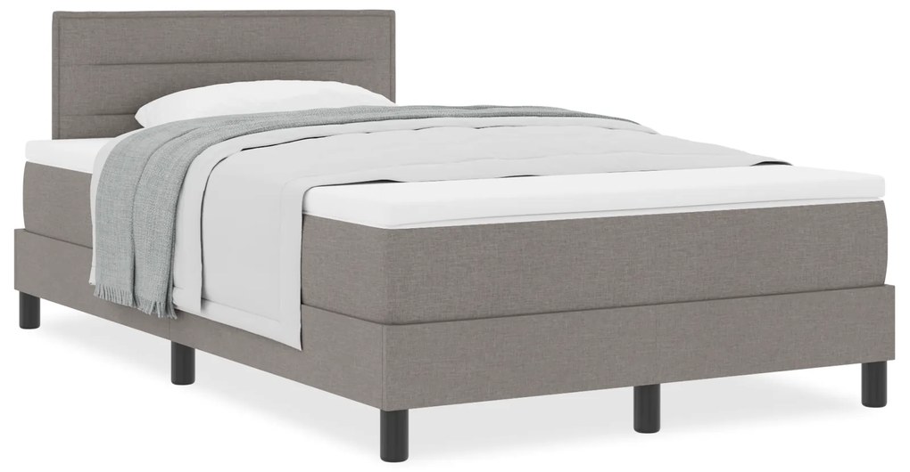 Cama Box Spring com Colchão Taupe 120x200 cm Tecido