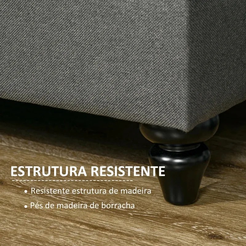 Sofá Laurice Estofado em Linho - Design Vintage