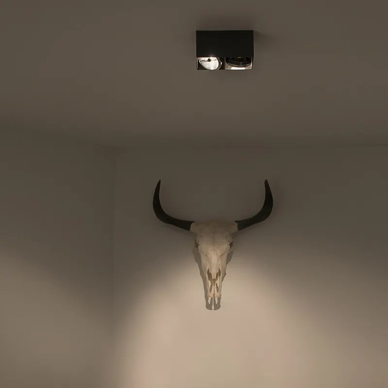 Projetores de design preto retangular 2 luzes - Box