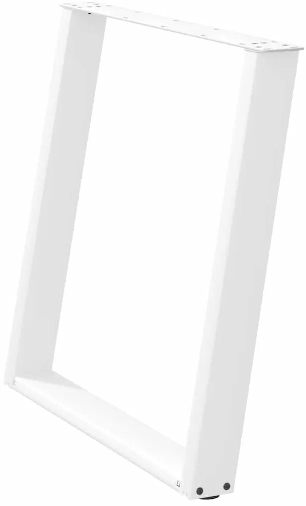 Pés de mesa de jantar em forma de U, 2 peças, branco, 80x (72-73) cm,