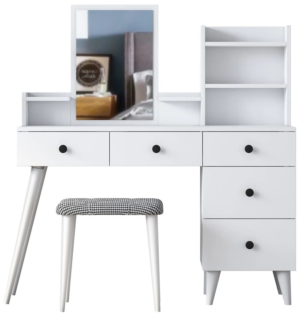 Mesa de Maquilhagem BJ101 – Branco – 125x93,8x40 cm