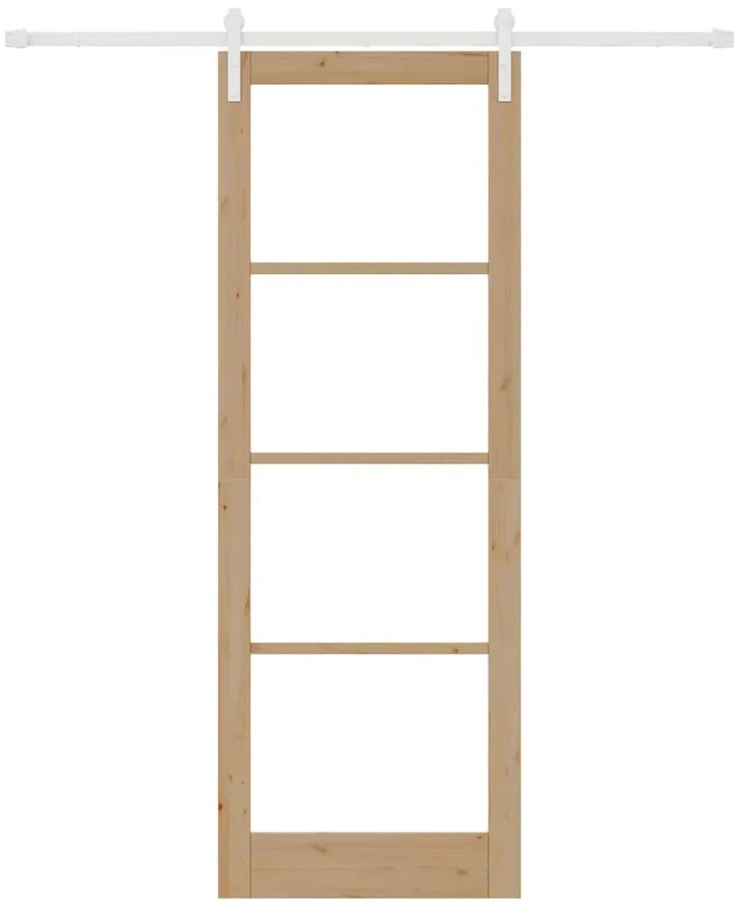 Porta Deslizante com Conjunto de Ferragens 'ORKDAL'Madeira Sólida &amp; Vi