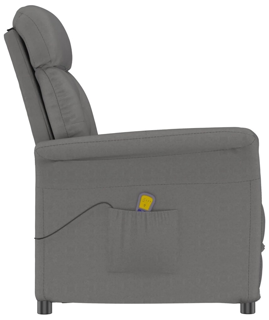 Cadeira de Massagem vidaXL Cinza Escuro em Tecido Microfibra