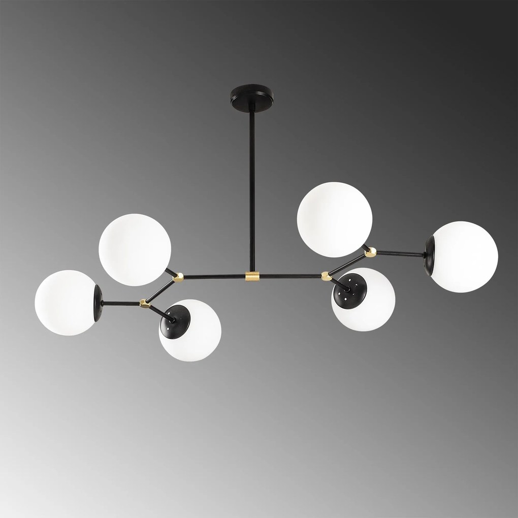 Chandelier Damar – Preto e Branco – 100 x 58 cm