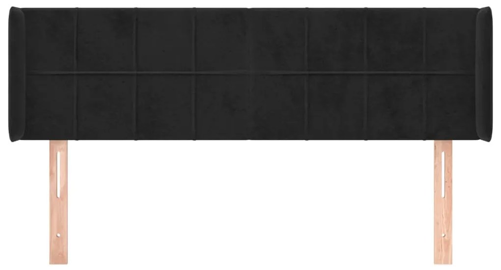 Cabeceira de cama c/ abas tecido 147x16x78/88 cm preto