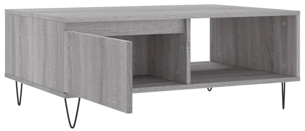 Mesa de centro 90x60x35 cm derivados de madeira cinzento sonoma