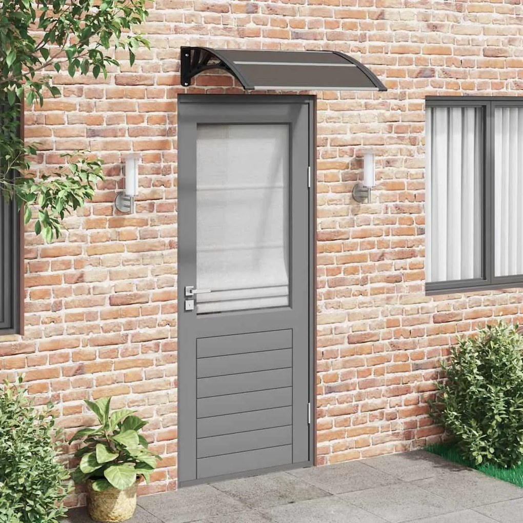 Toldo para porta 80x75 cm policarbonato preto