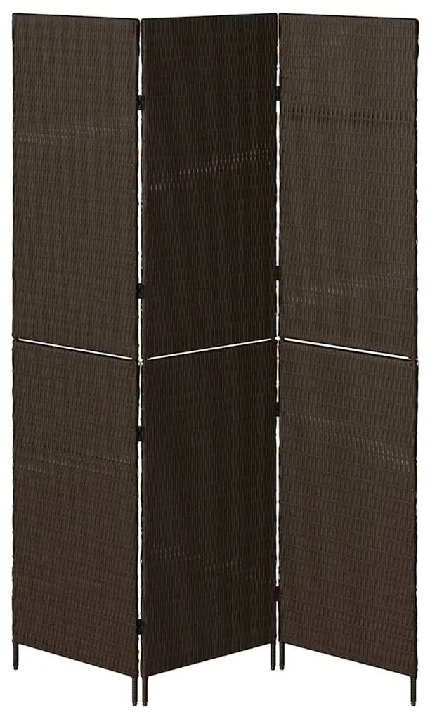 Divisória de Ambiente VidaXL 3 Painéis Dobrável Castanho 146x180 cm Po