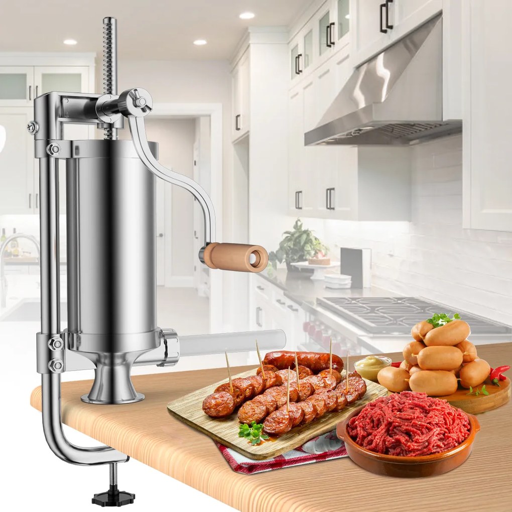 Máquina de enchimento de salsichas vertical de aço inoxidável de 3 litros