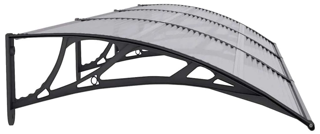 Toldo para porta 300x75 cm policarbonato preto/transparente