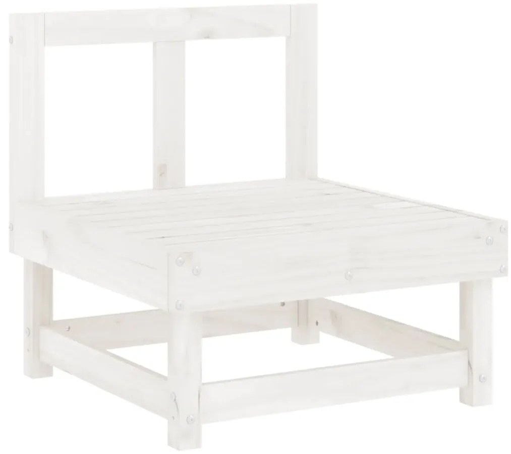 3 pcs conjunto lounge de jardim madeira de pinho maciça branco