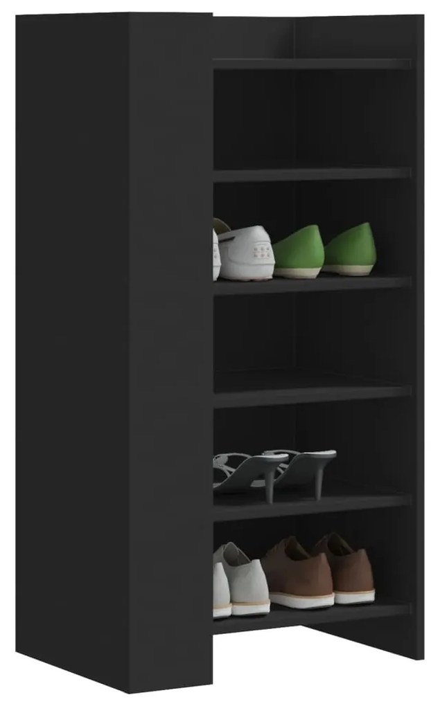 vidaXL Sapateira 52x37,5x100 cm derivados de madeira preto