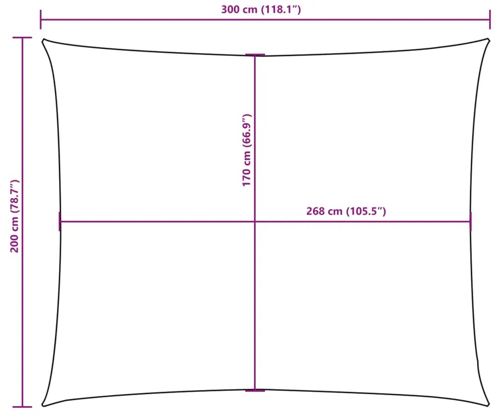 Para-sol estilo vela tecido oxford retangular 2x3 m castanho