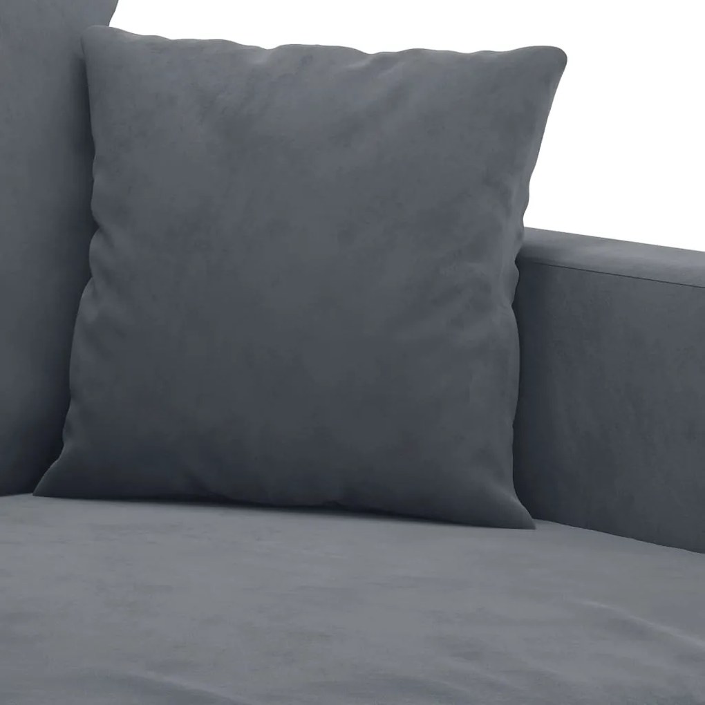 Sofá de 2 lugares 120 cm veludo cinza-escuro