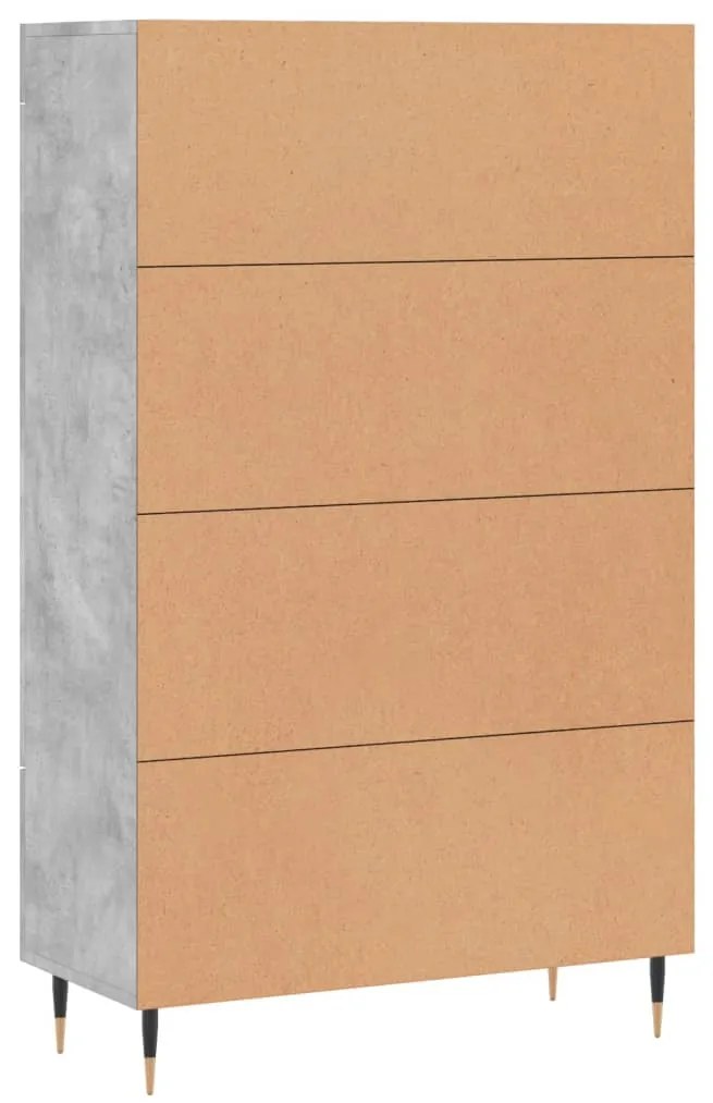 Aparador alto 69,5x31x115 cm derivados de madeira cinza-cimento