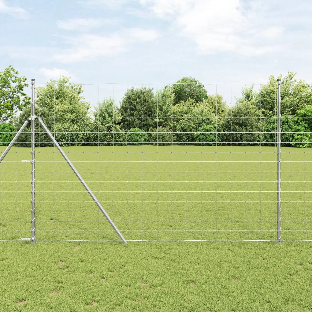 Cerca de Campo vidaXL 1.6x25 m Aço Galvanizado