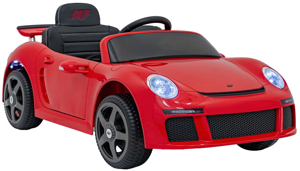 Carro elétrico para Crianças RUF CTR3 12V Rodas Espuma EVA, Assento couro ecológico Vermelho