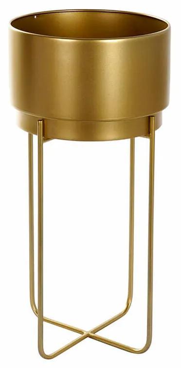 Plantador DKD Home Decor Dourado Metal (30 x 30 x 64 cm)