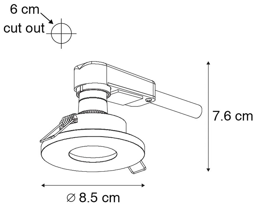 LED Refletor embutido para banheiro inteligente preto com WiFi GU10 - Shed Moderno