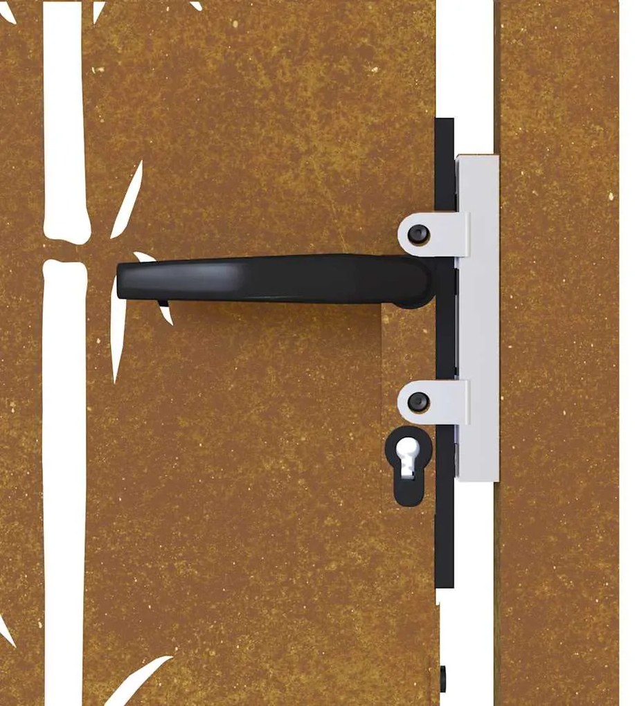 Portão de jardim 105x205 cm aço corten design bambu