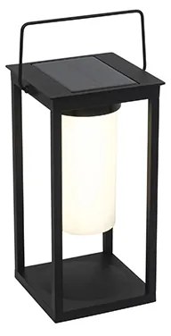 Candeeiro de exterior moderno preto com LED e dimmer solar - Denlu Moderno