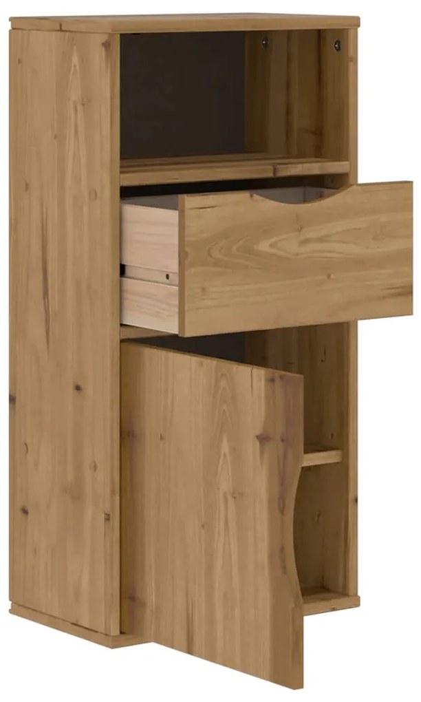 Armário lateral gaveta ODDA 40x24x79 cm pinho de madeira maciça