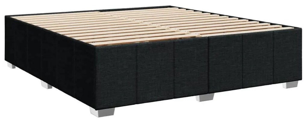 Estrutura de cama sem colchão 200x200 cm tecido preto